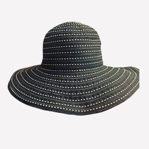 Scala Women's Black and White Packable Sun Hat One Size